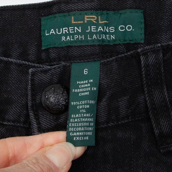 Lauren Ralph Lauren Womens‎ Black Classic Bootcut Denim Jean Size 6 Embellished - Picture 3 of 6